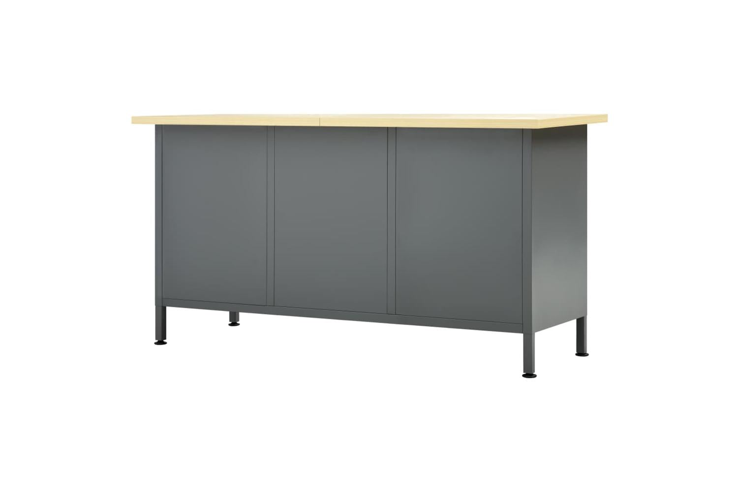 vidaXL Workbench Black 160x60x85cm Steel-5