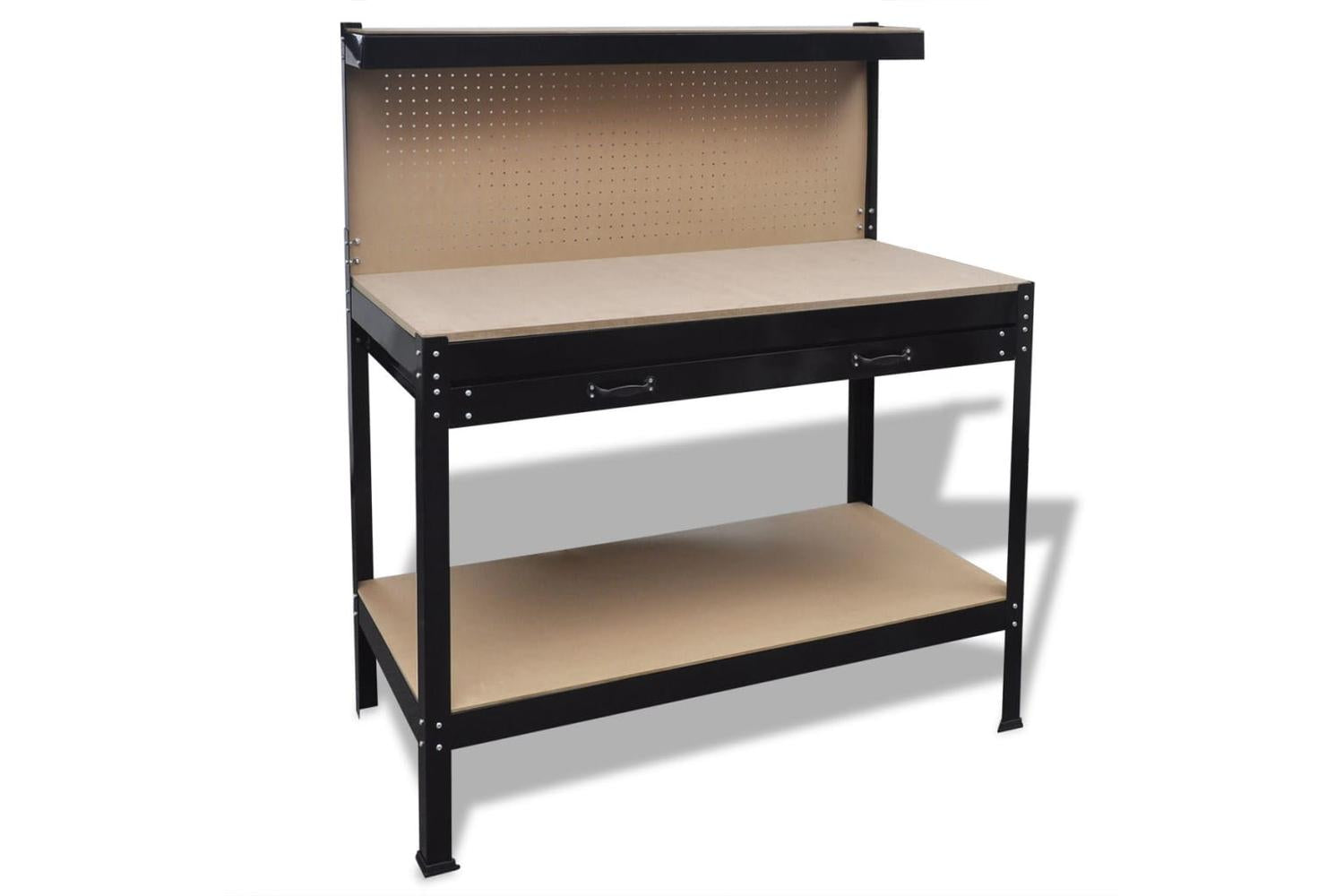 Vidaxl 141769 Workbench With Pegboard And Drawer-4