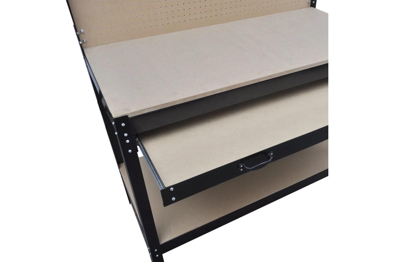 Vidaxl 141769 Workbench With Pegboard And Drawer-5