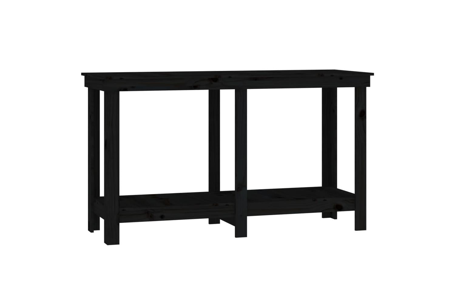 vidaXL 822510 Work Bench Black 140x50x80cm Solid Wood Pine-2