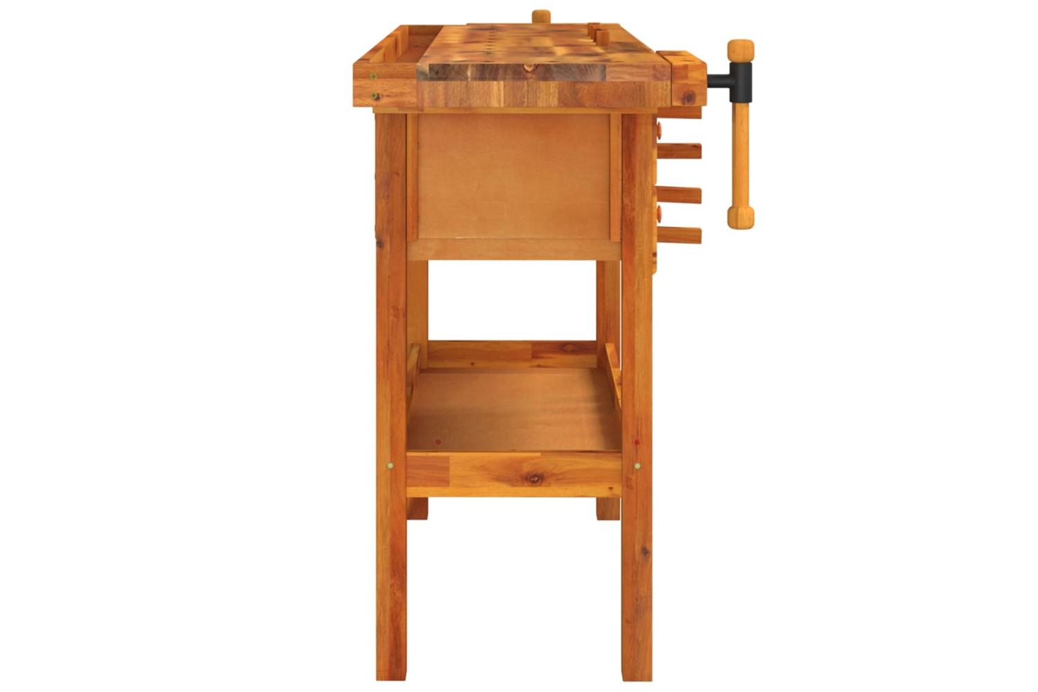 Vidaxl Workbench With Drawers And Vices 124x52x83 Cm Solid Wood Acacia-5