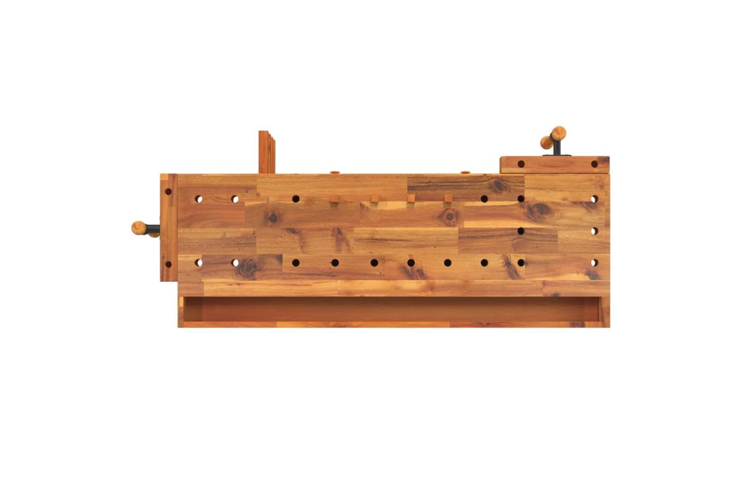 Vidaxl Workbench With Drawers And Vices 124x52x83 Cm Solid Wood Acacia-7