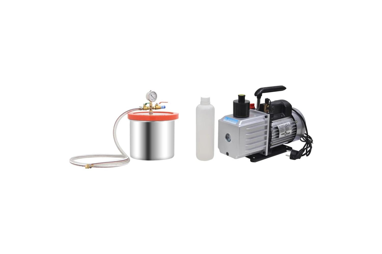 Vidaxl 3100542 Vacuum Chamber With 2-stage Pump 7.4 L