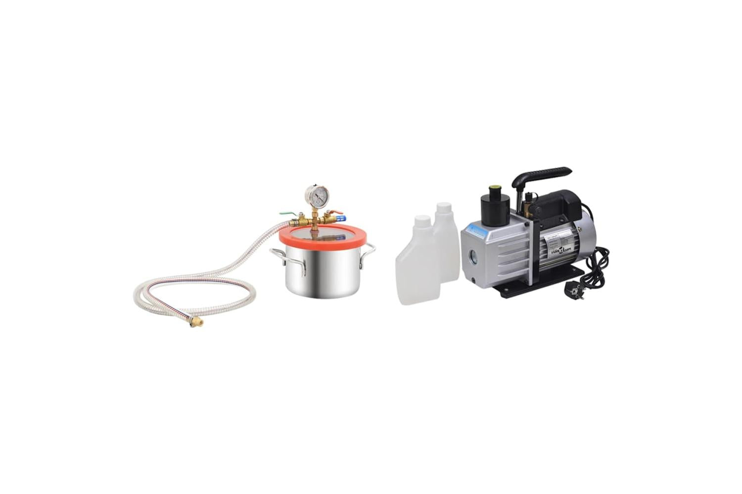 Vidaxl 3100537 Vacuum Chamber With 2-stage Pump 3.7 L