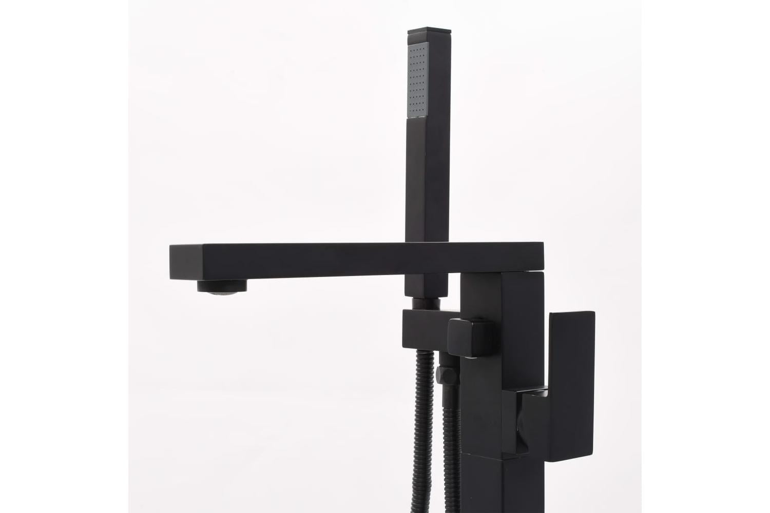 vidaXL 145096 Freestanding Bathtub Faucet Black Stainless Steel 90cm-4