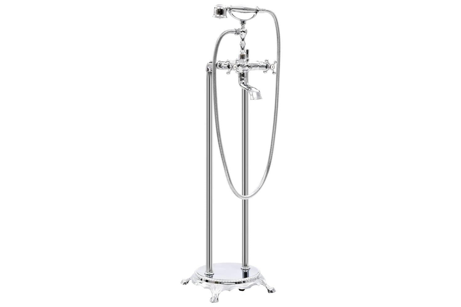 vidaXL 145093 Freestanding Bathtub Faucet Stainless Steel 99.5cm Silver