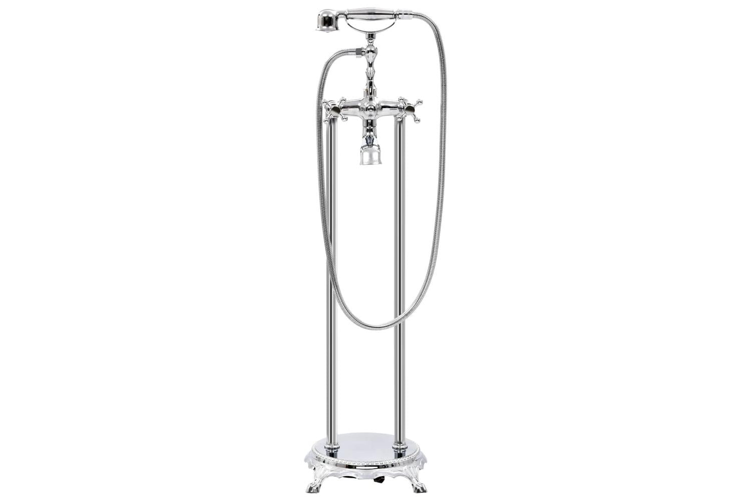vidaXL 145093 Freestanding Bathtub Faucet Stainless Steel 99.5cm Silver-2