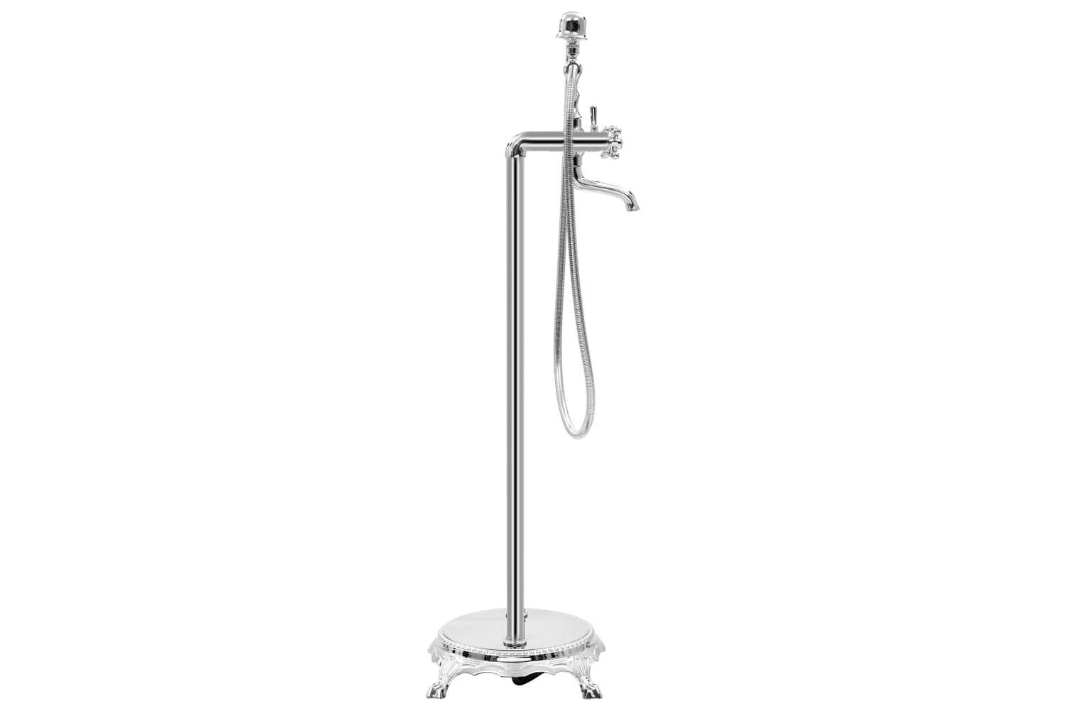 vidaXL 145093 Freestanding Bathtub Faucet Stainless Steel 99.5cm Silver-3