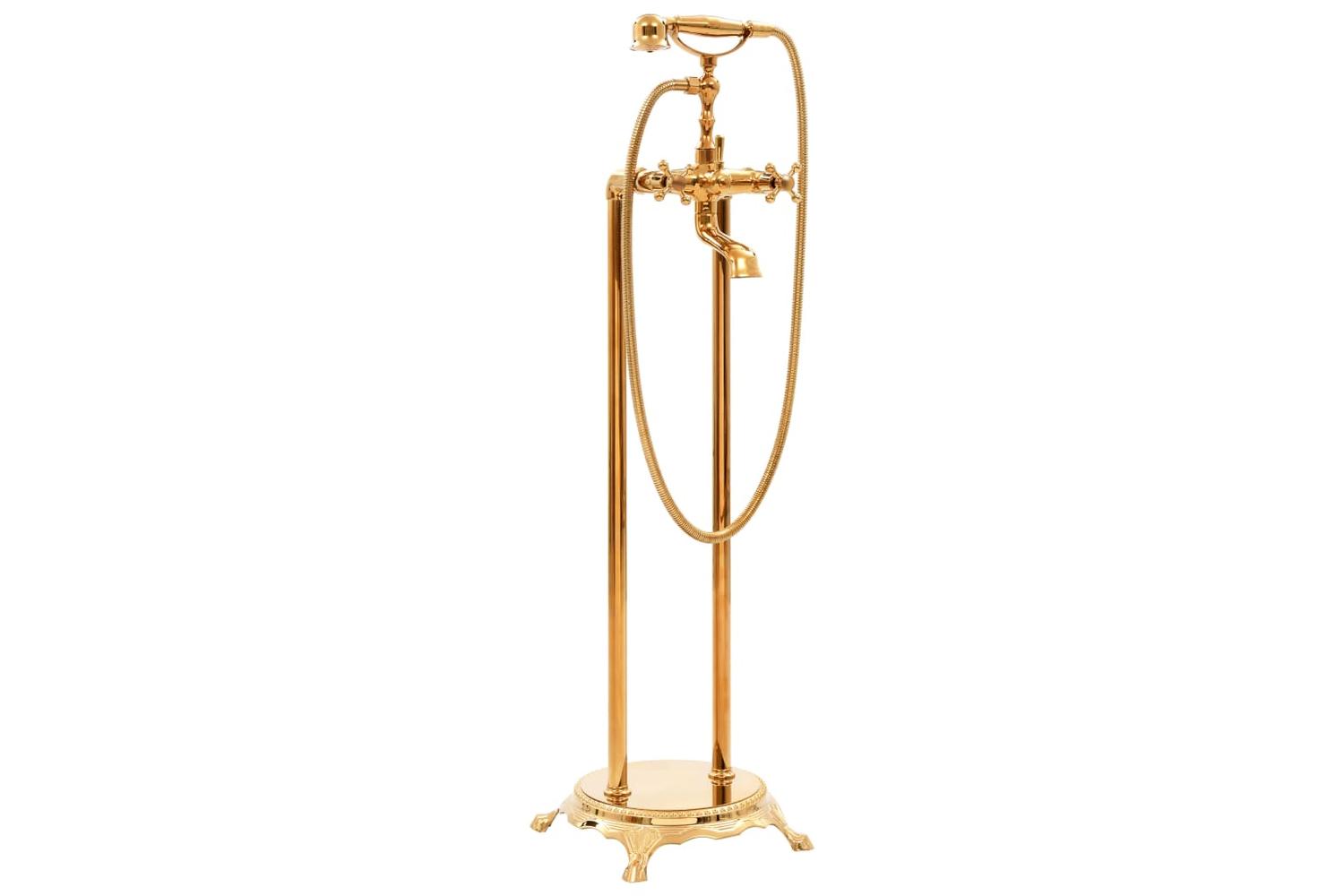 vidaXL 145095 Freestanding Bathtub Faucet Stainless Steel 99.5cm Gold