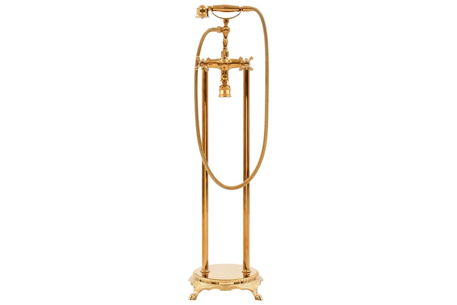 vidaXL 145095 Freestanding Bathtub Faucet Stainless Steel 99.5cm Gold-2