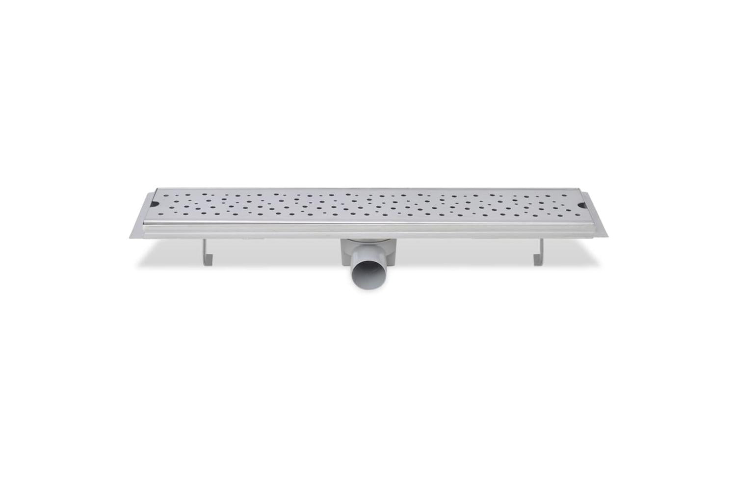 vidaXL 142190 Linear Shower Drain Bubble 630x140mm Stainless Steel-5