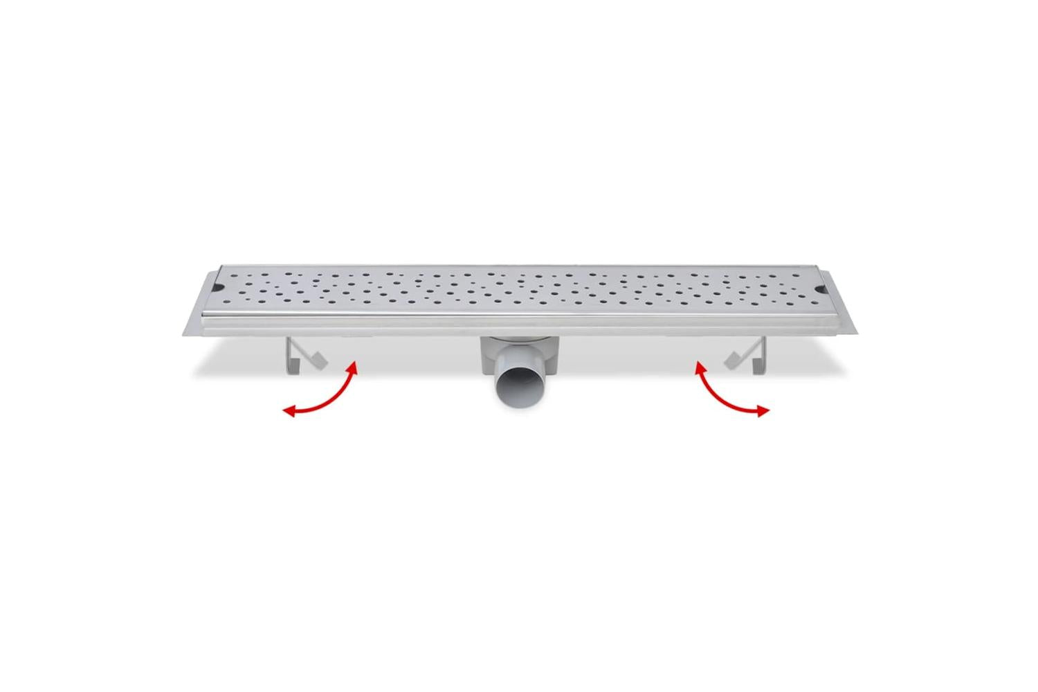 vidaXL 142190 Linear Shower Drain Bubble 630x140mm Stainless Steel-6