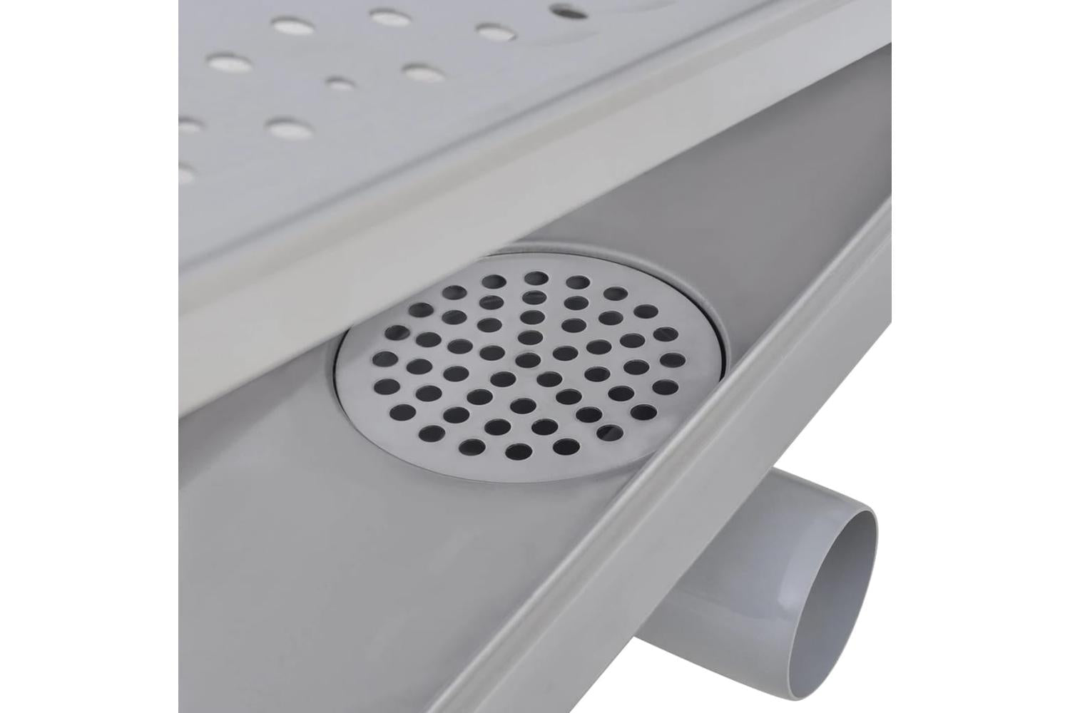 vidaXL 142190 Linear Shower Drain Bubble 630x140mm Stainless Steel-7
