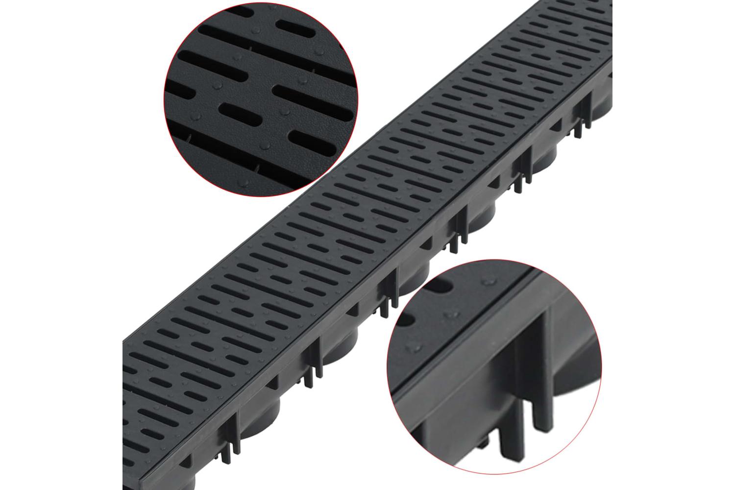Vidaxl 142881 Drainage Channels 12 Pcs Plastic 12 M-3