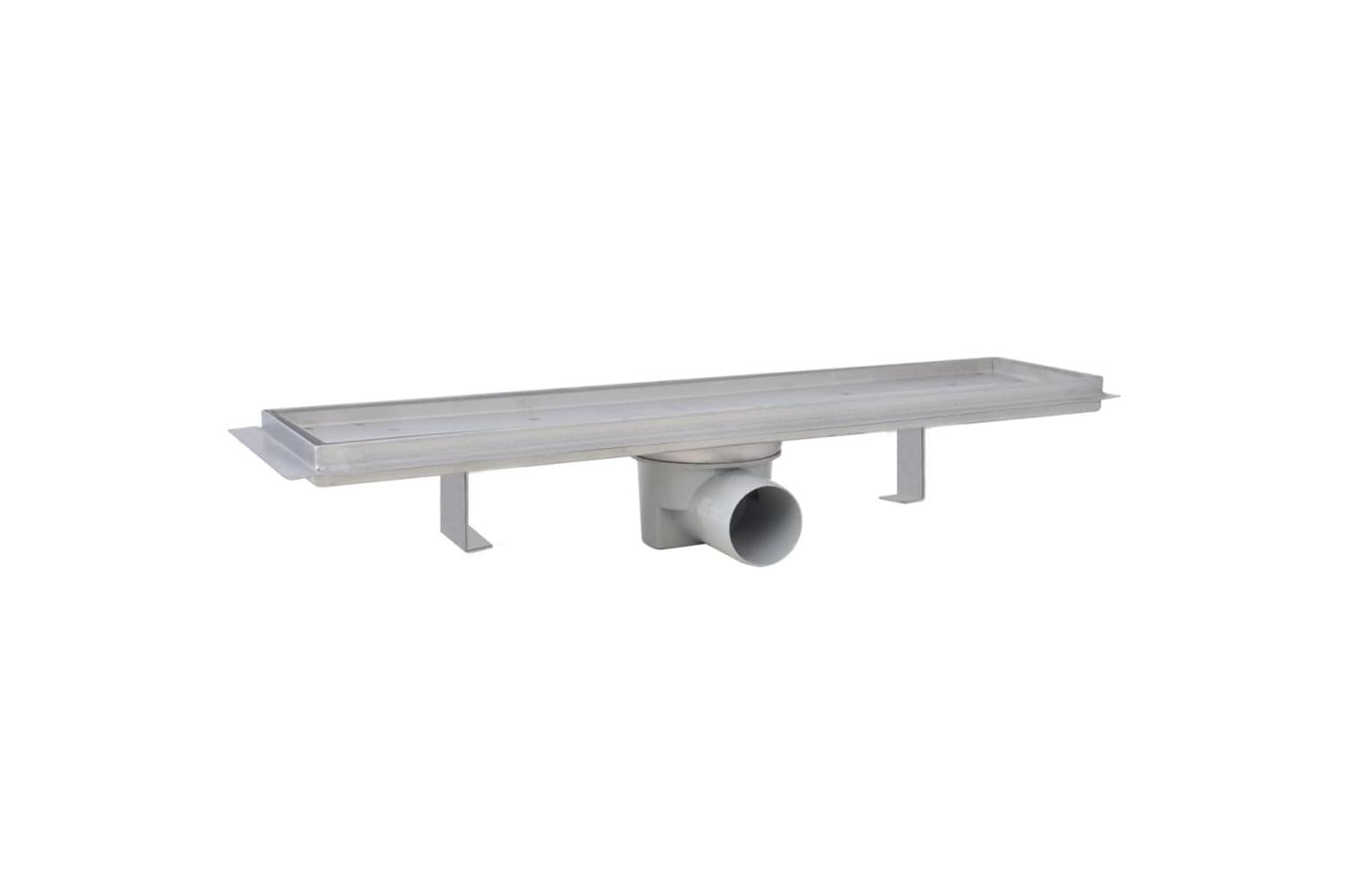 vidaXL 275947 Linear Shower Drain 2 Pcs 530x140mm Stainless Steel-3