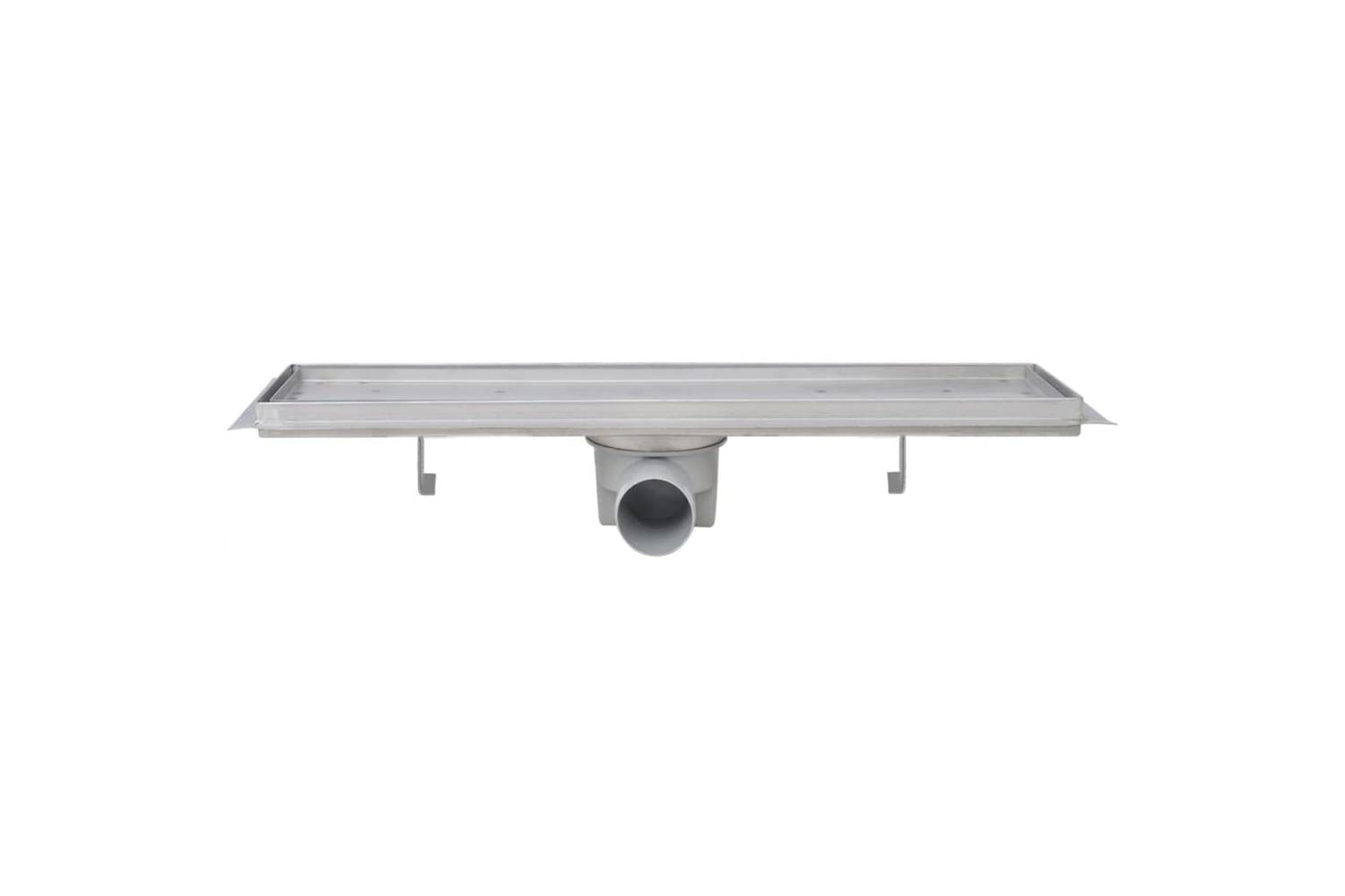 vidaXL 275947 Linear Shower Drain 2 Pcs 530x140mm Stainless Steel-4