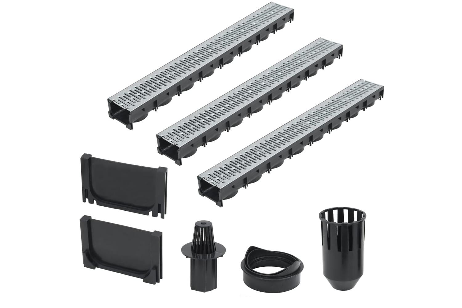 Vidaxl 142877 Drainage Channels 3 Pcs Galvanised Steel 3 M