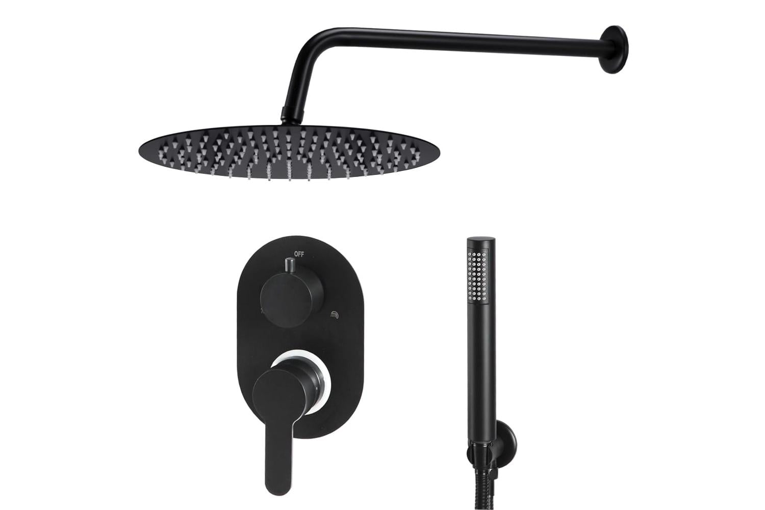 Vidaxl 147721 Shower System Stainless Steel 201 Black-2