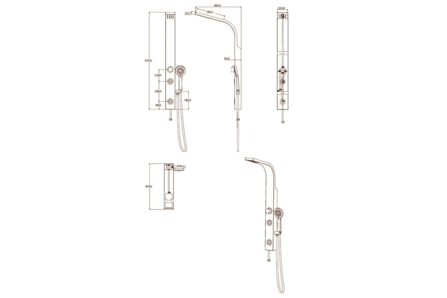 Schutte 429386 Shower Panel Sansibar Stainless Steel Colour-6