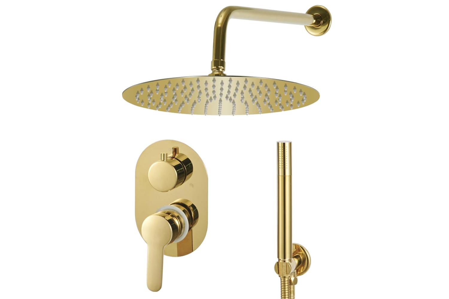 Vidaxl 147722 Shower System Stainless Steel 201 Gold-2
