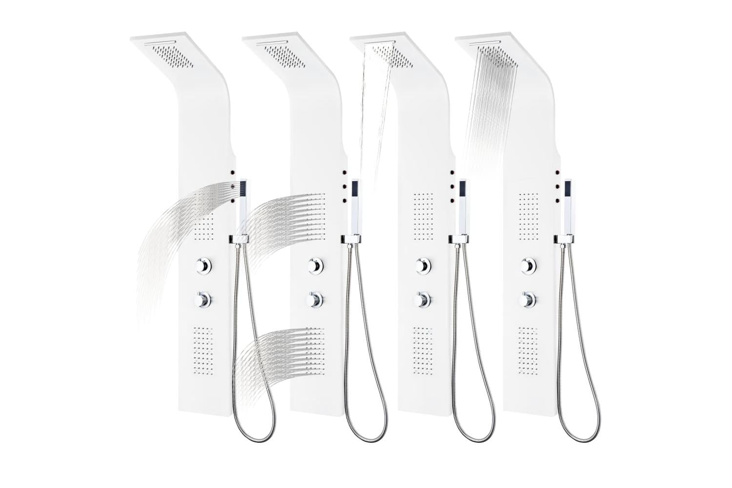 vidaXL 142995 Shower Panel Unit Aluminium 20x44x130cm White-10