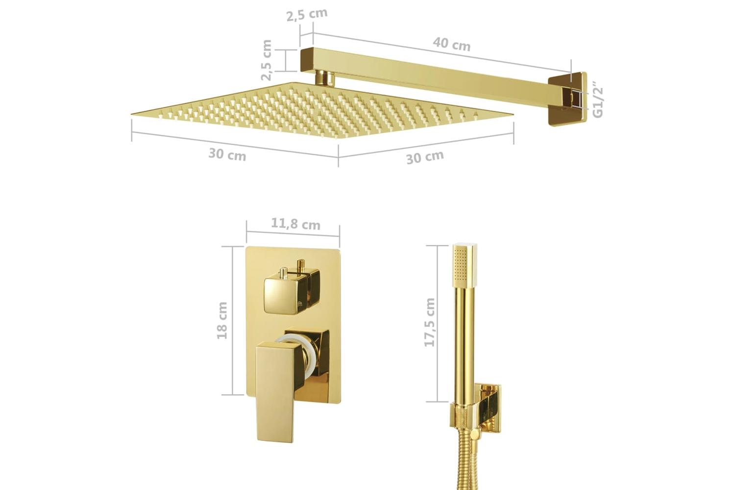 Vidaxl 147719 Shower System Stainless Steel 201 Gold-6