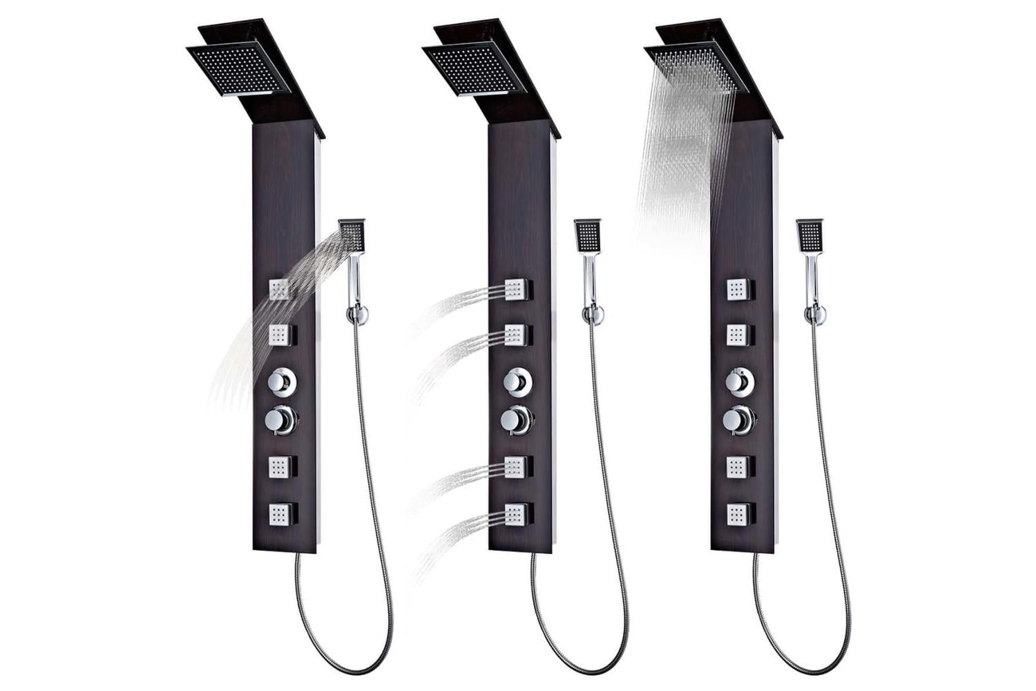 Vidaxl 142374 Shower Panel System Glass Brown-3