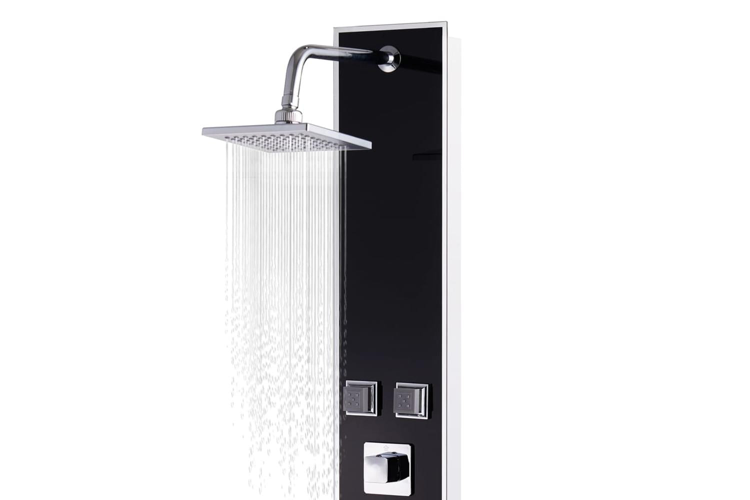 vidaXL 142991 Shower Panel Unit Glass 18x42.1x120cm Black-4