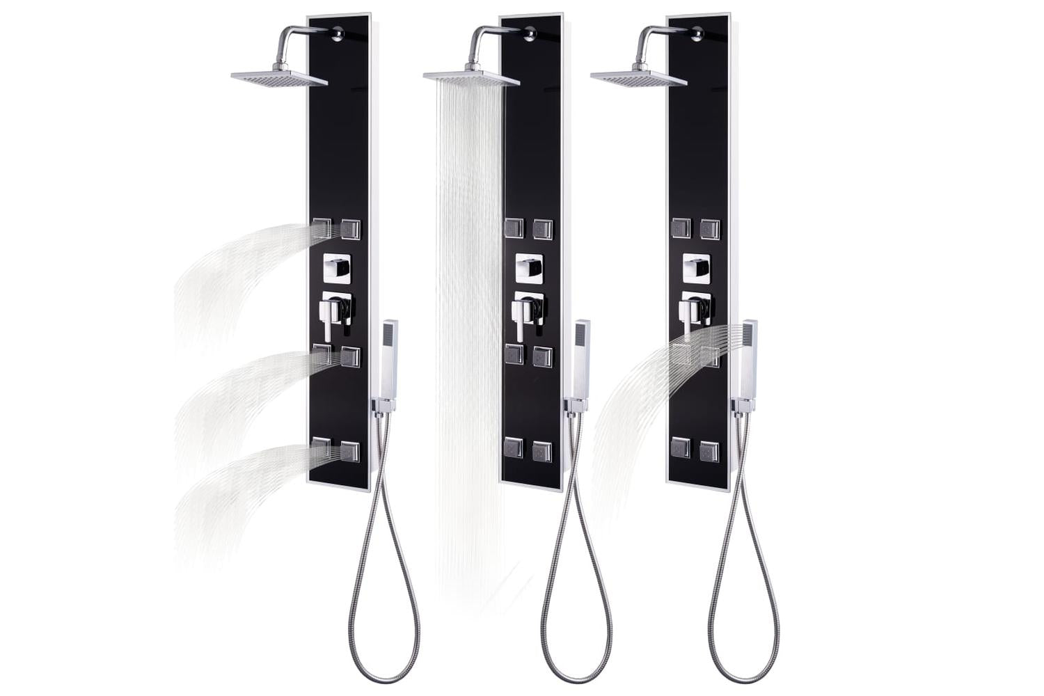 vidaXL 142991 Shower Panel Unit Glass 18x42.1x120cm Black-8