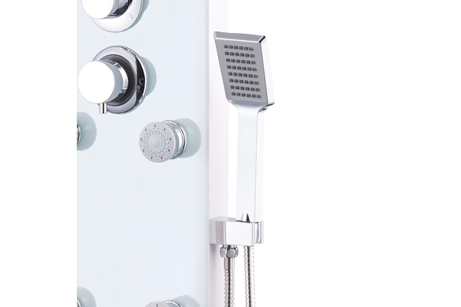 vidaXL 142992 Shower Panel Unit Glass 25x44.6x130cm White-4