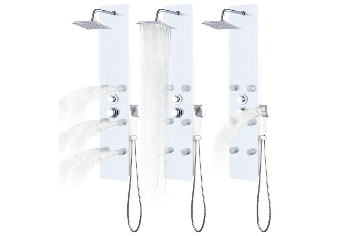 vidaXL 142992 Shower Panel Unit Glass 25x44.6x130cm White-8