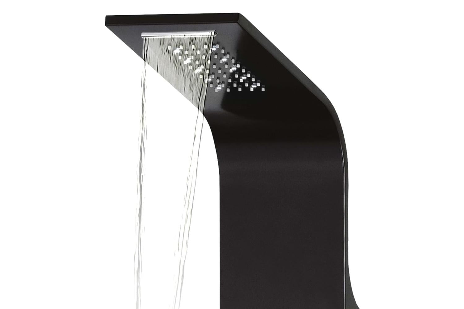 vidaXL 142996 Shower Panel Unit Aluminium 20x44x130cm Black-6