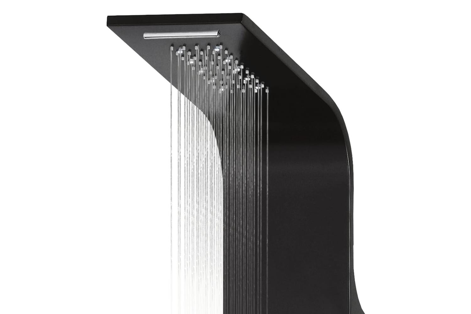 vidaXL 142996 Shower Panel Unit Aluminium 20x44x130cm Black-7