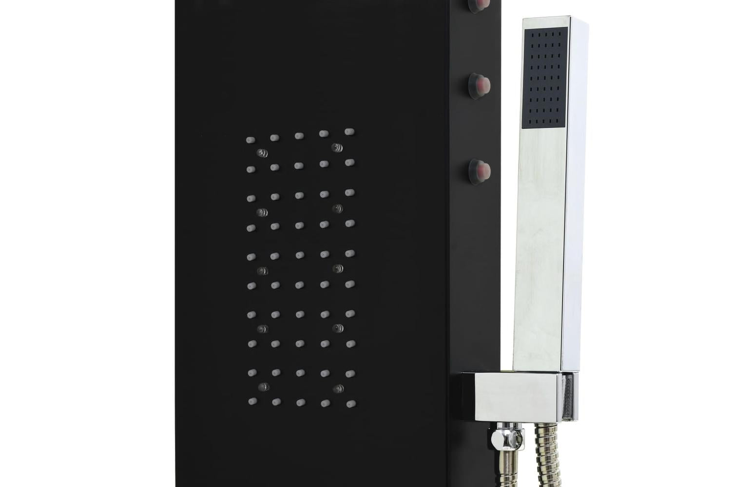 vidaXL 142996 Shower Panel Unit Aluminium 20x44x130cm Black-8