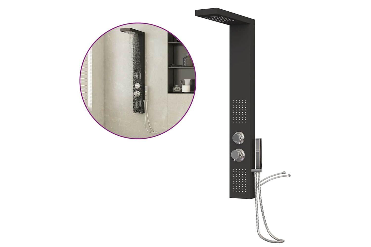 Vidaxl 151416 Shower Panel System Aluminium Black