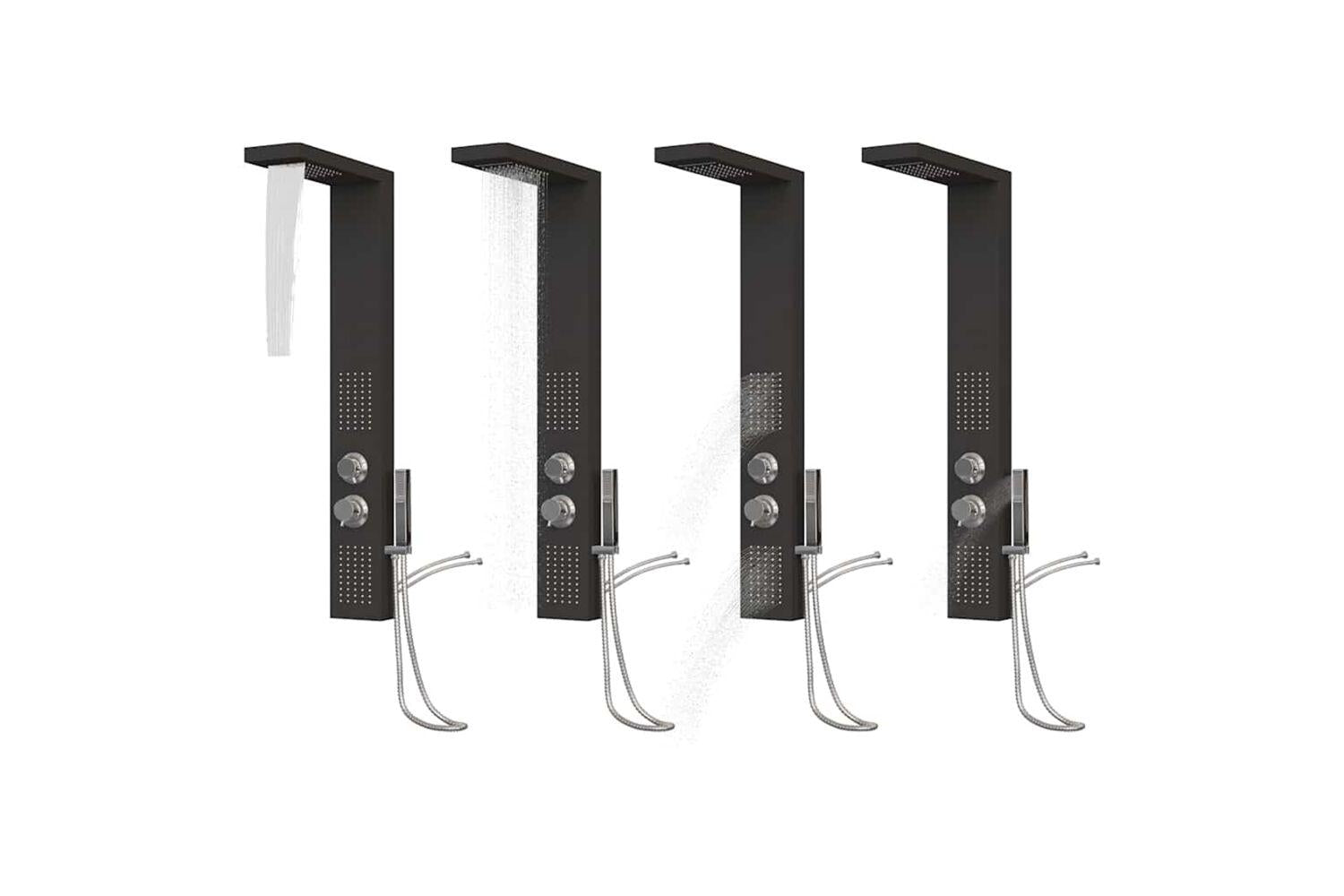 Vidaxl 151416 Shower Panel System Aluminium Black-4