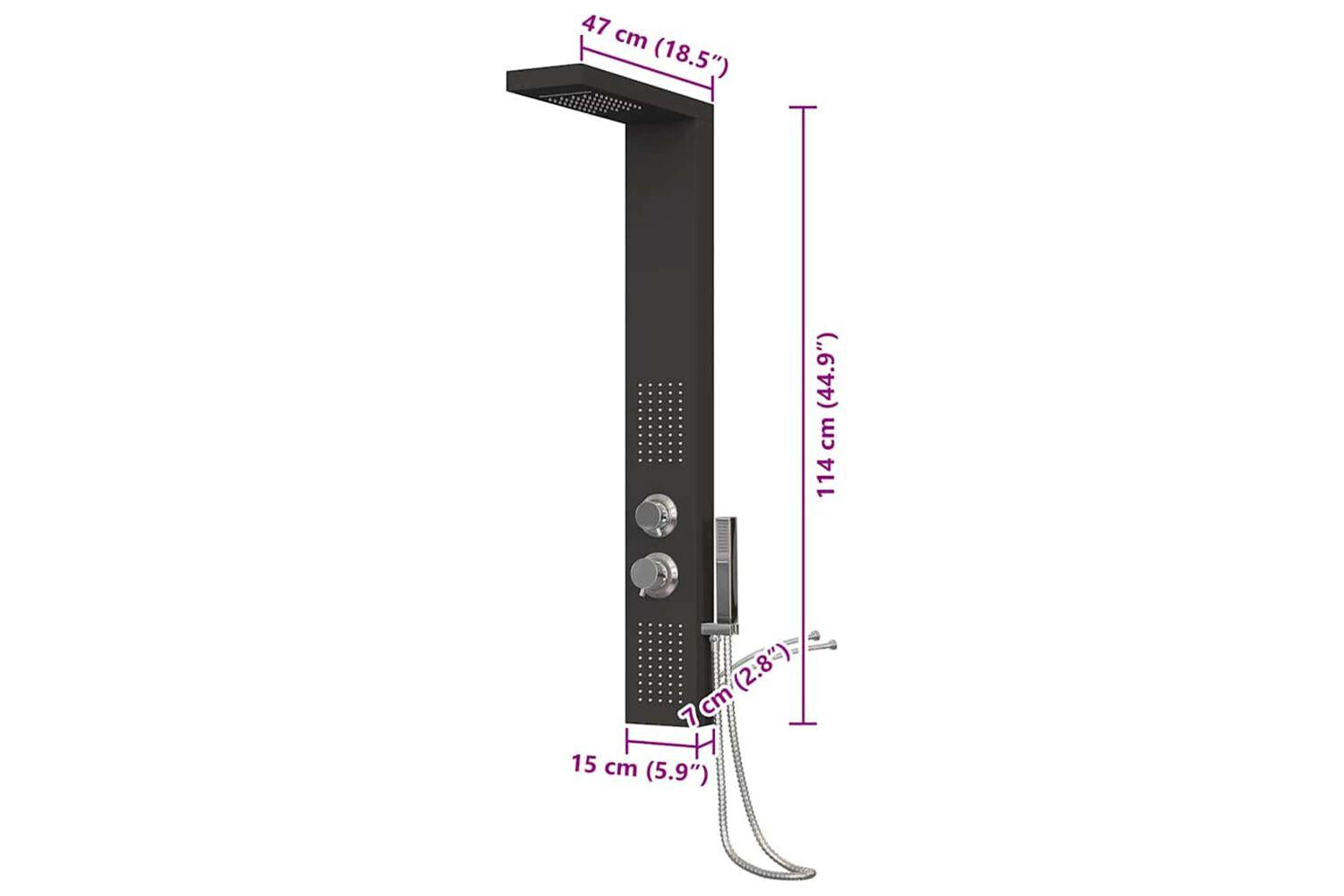 Vidaxl 151416 Shower Panel System Aluminium Black-10