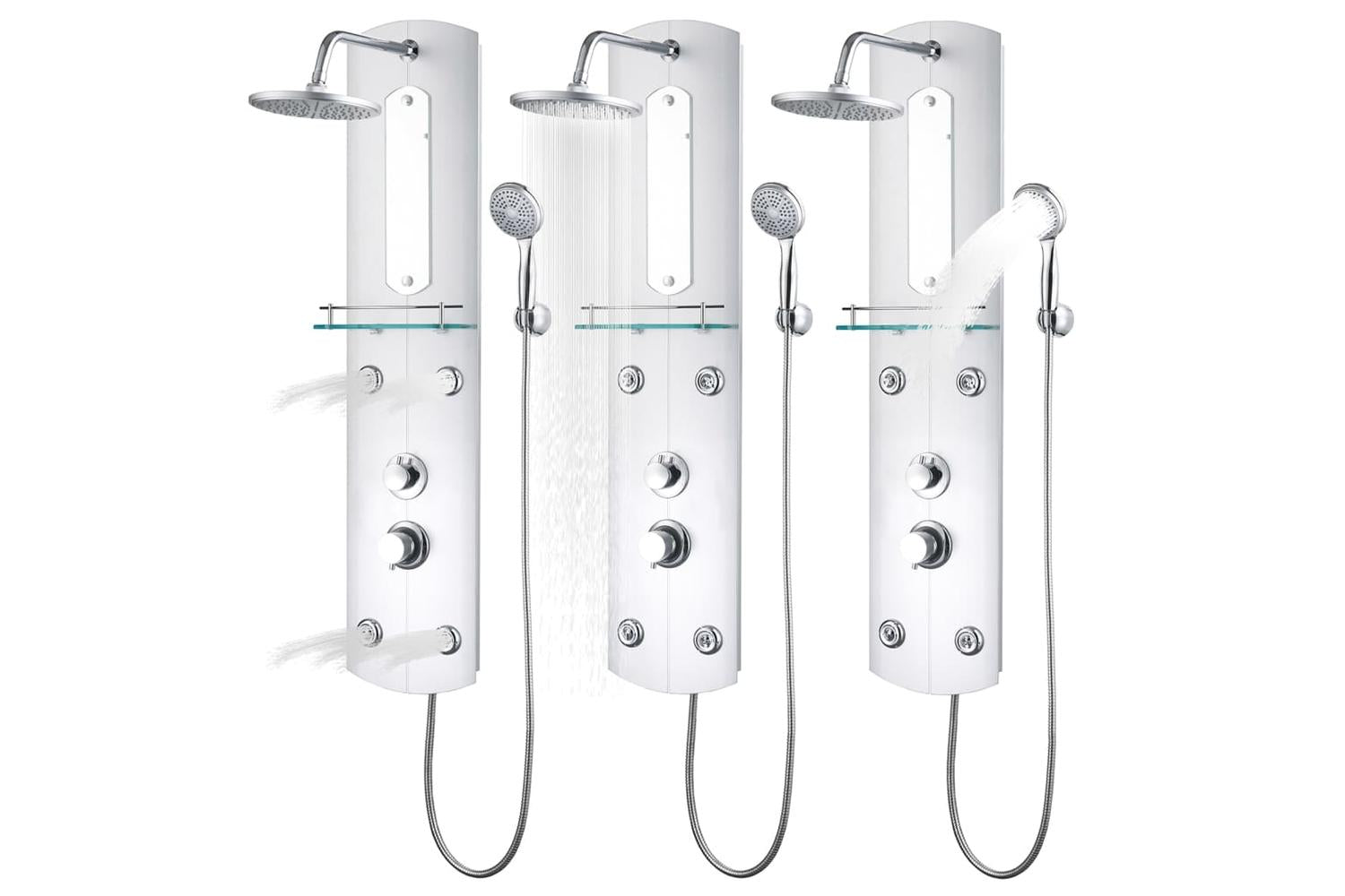 vidaXL 151421 Shower Panel Unit 25x43x110cm Silver-9