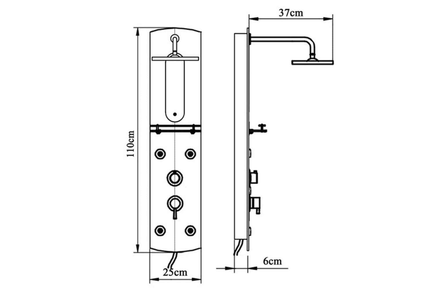 vidaXL 151421 Shower Panel Unit 25x43x110cm Silver-10