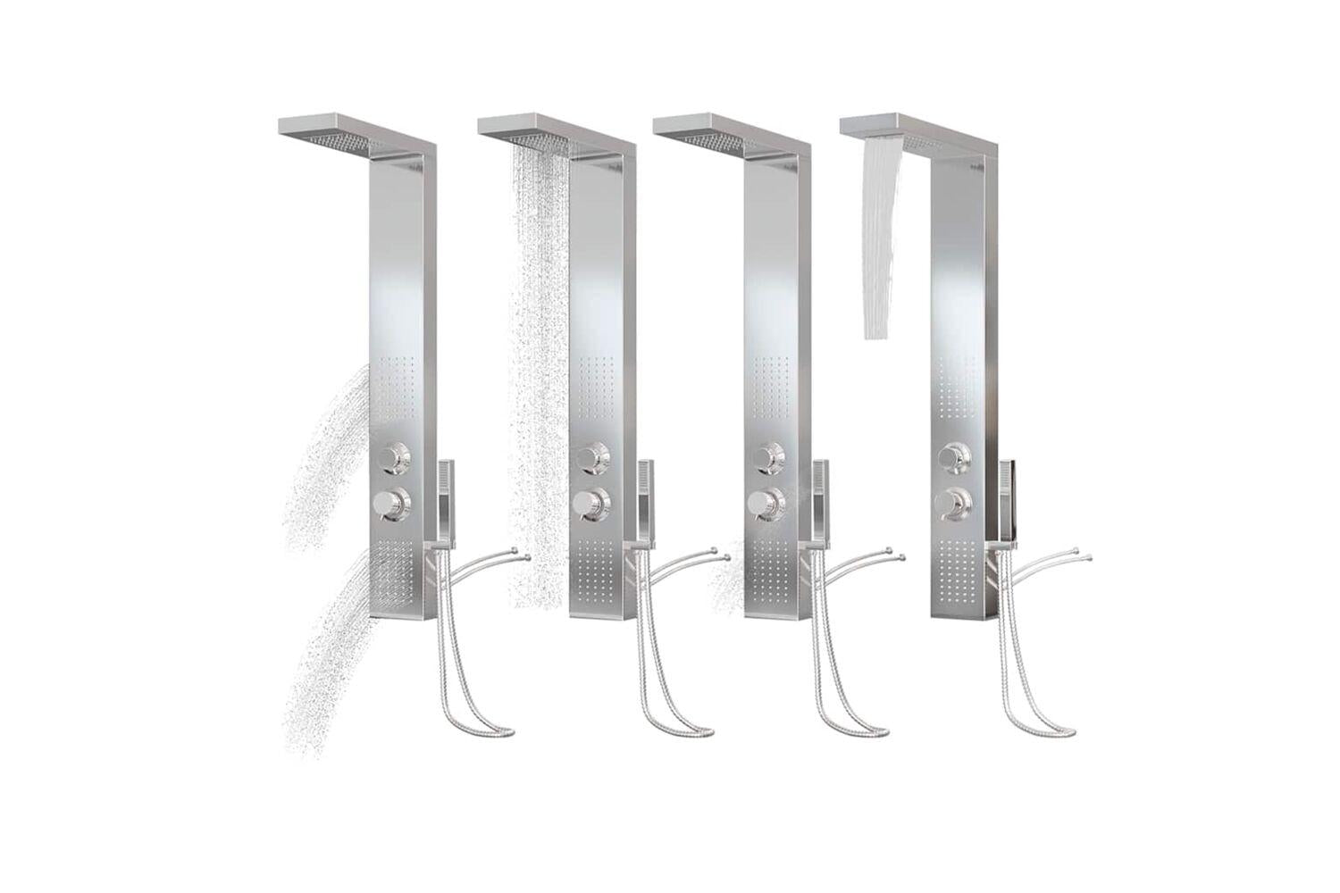 Vidaxl 151414 Shower Panel System Stainless Steel Square-4