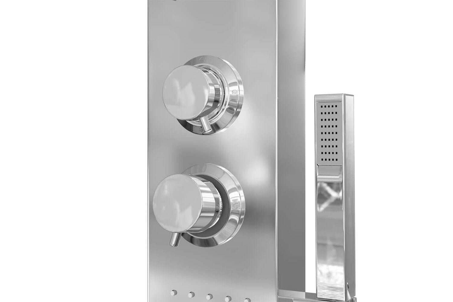 Vidaxl 151414 Shower Panel System Stainless Steel Square-8