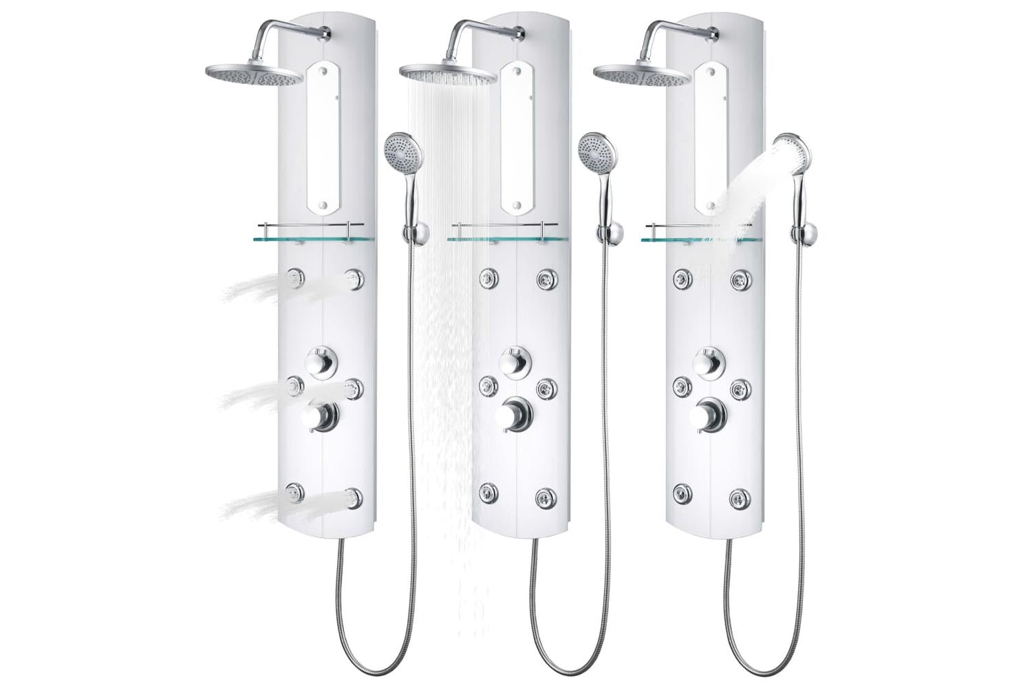 vidaXL 142994 Shower Panel Unit 25x43x120cm Silver-9