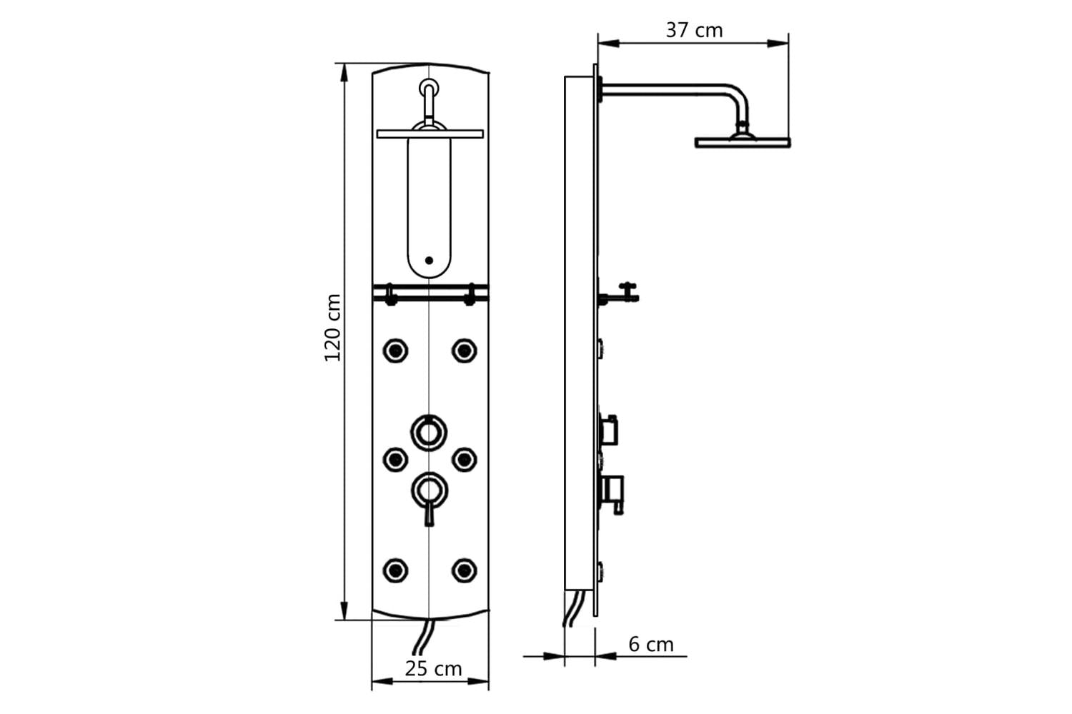 vidaXL 142994 Shower Panel Unit 25x43x120cm Silver-10