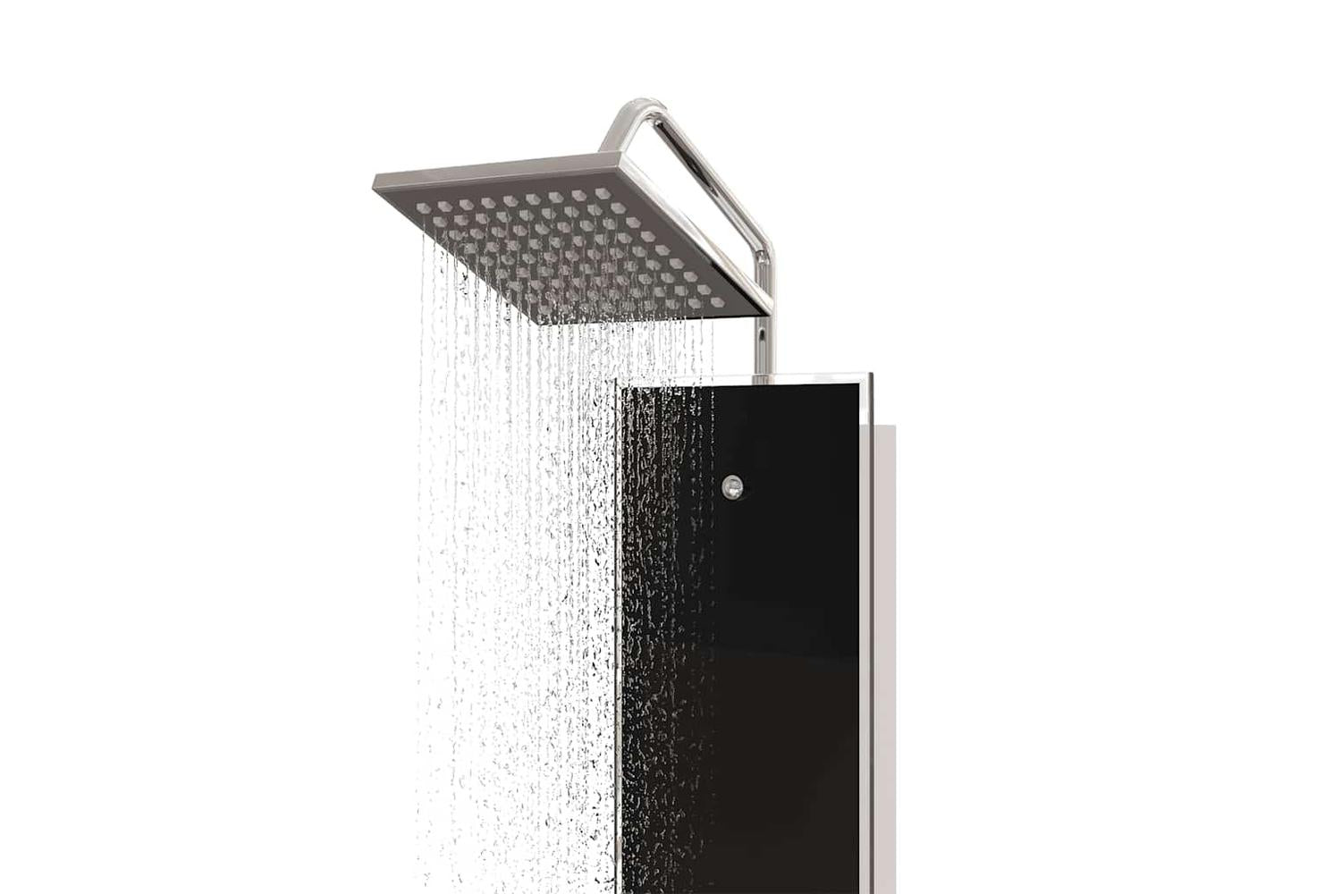 vidaXL 151418 Shower Panel Unit Glass 18x45.5x130cm Black-5
