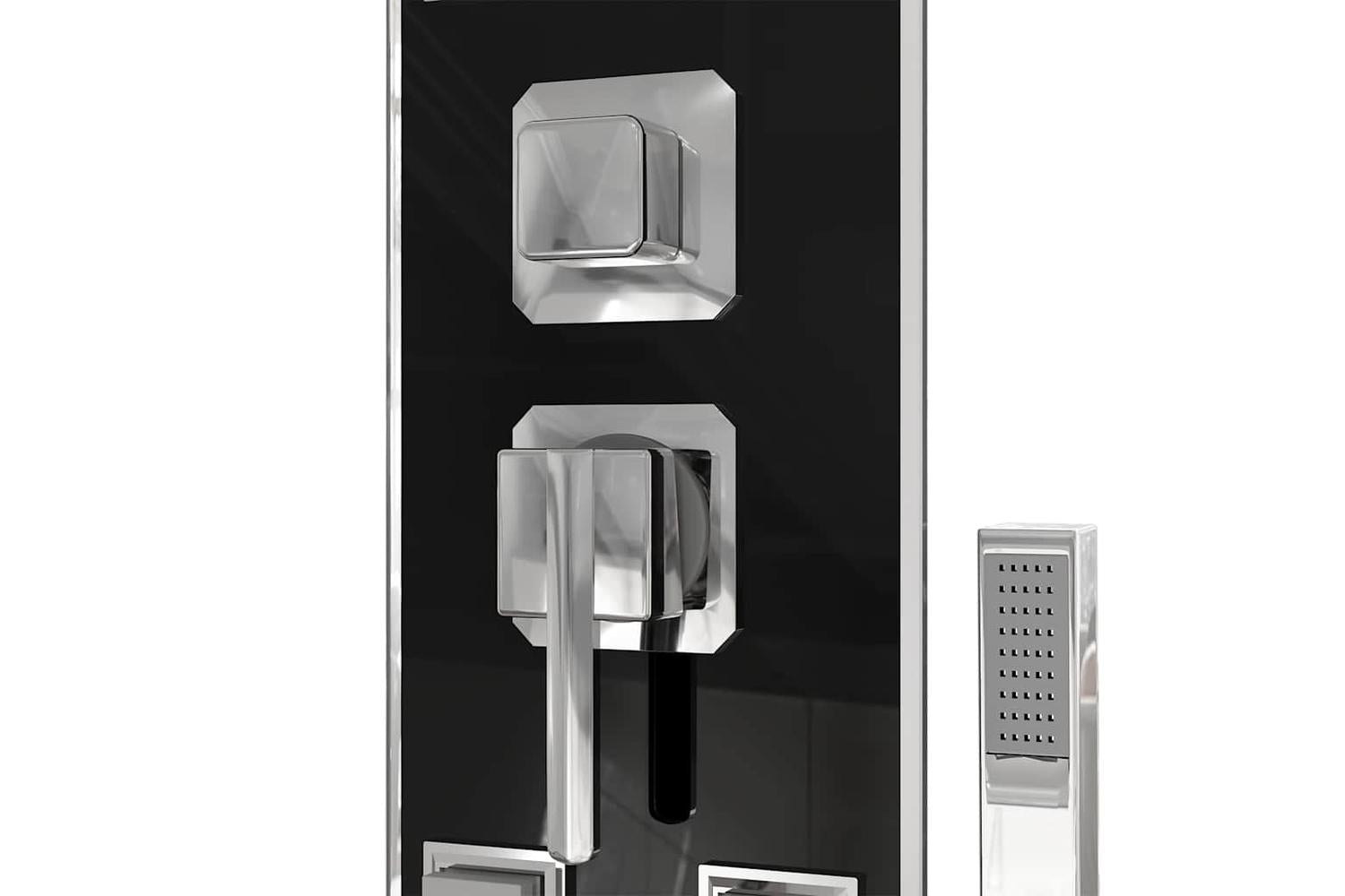 vidaXL 151418 Shower Panel Unit Glass 18x45.5x130cm Black-6