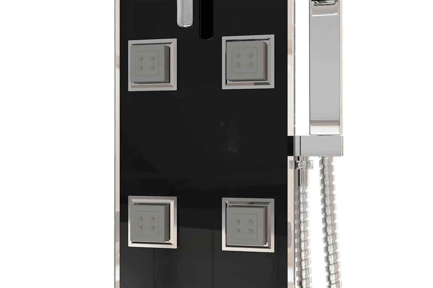 vidaXL 151418 Shower Panel Unit Glass 18x45.5x130cm Black-7