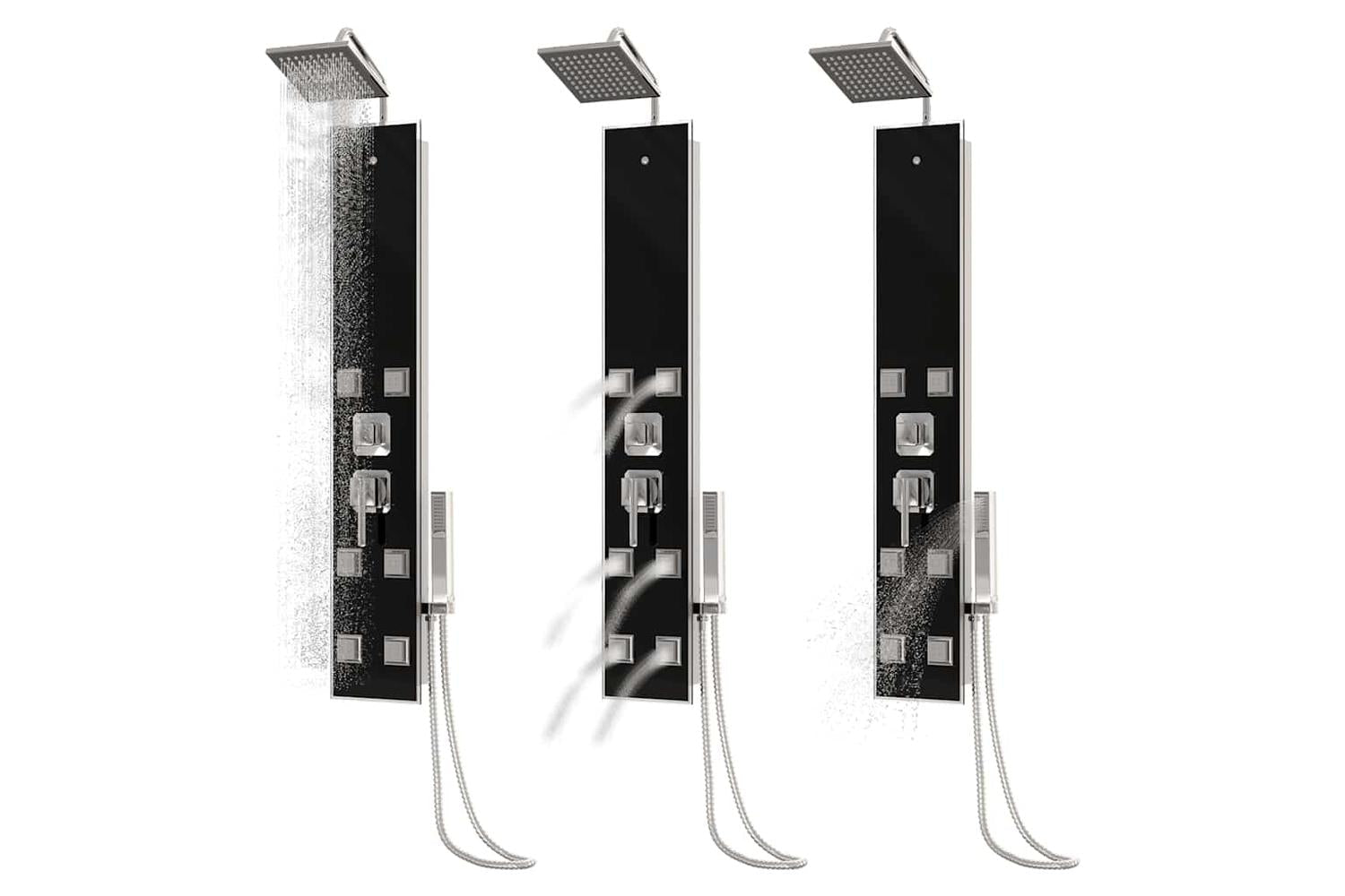 vidaXL 151418 Shower Panel Unit Glass 18x45.5x130cm Black-9