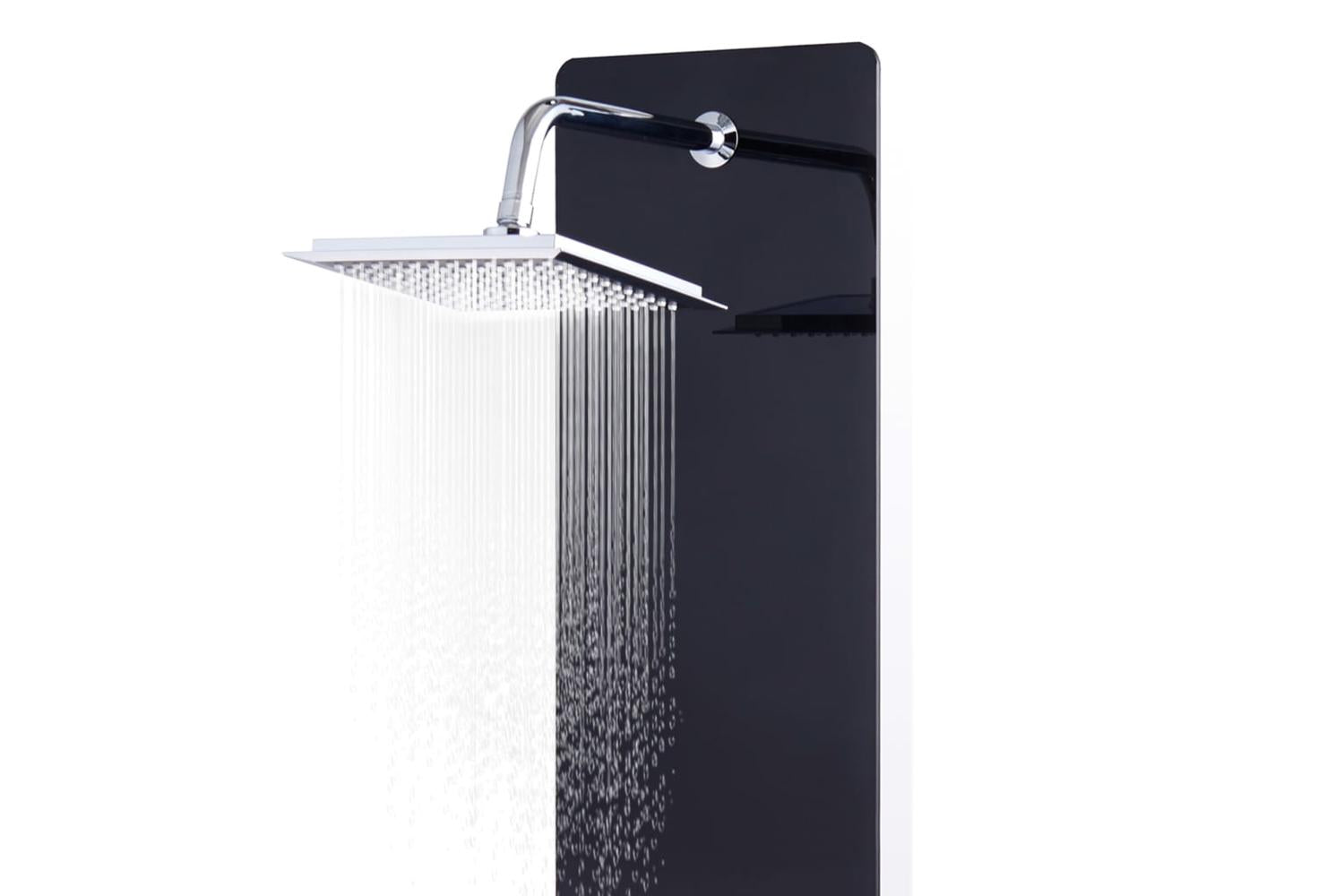 vidaXL 142993 Shower Panel Unit Glass 25x44.6x130cm Black-4
