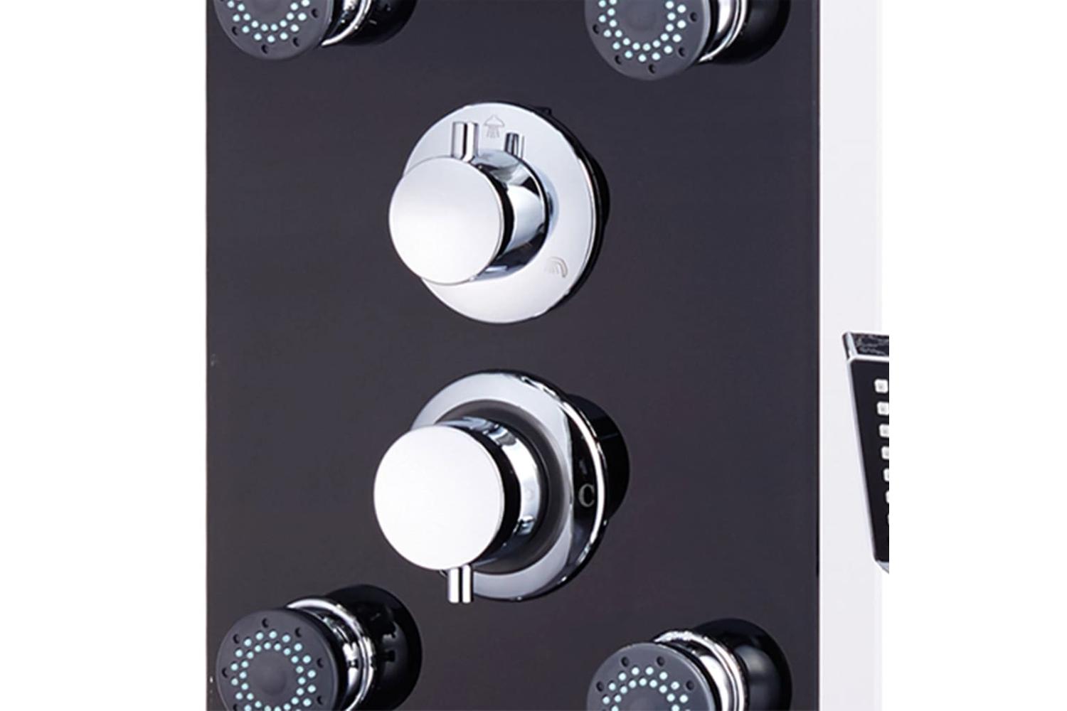 vidaXL 142993 Shower Panel Unit Glass 25x44.6x130cm Black-5