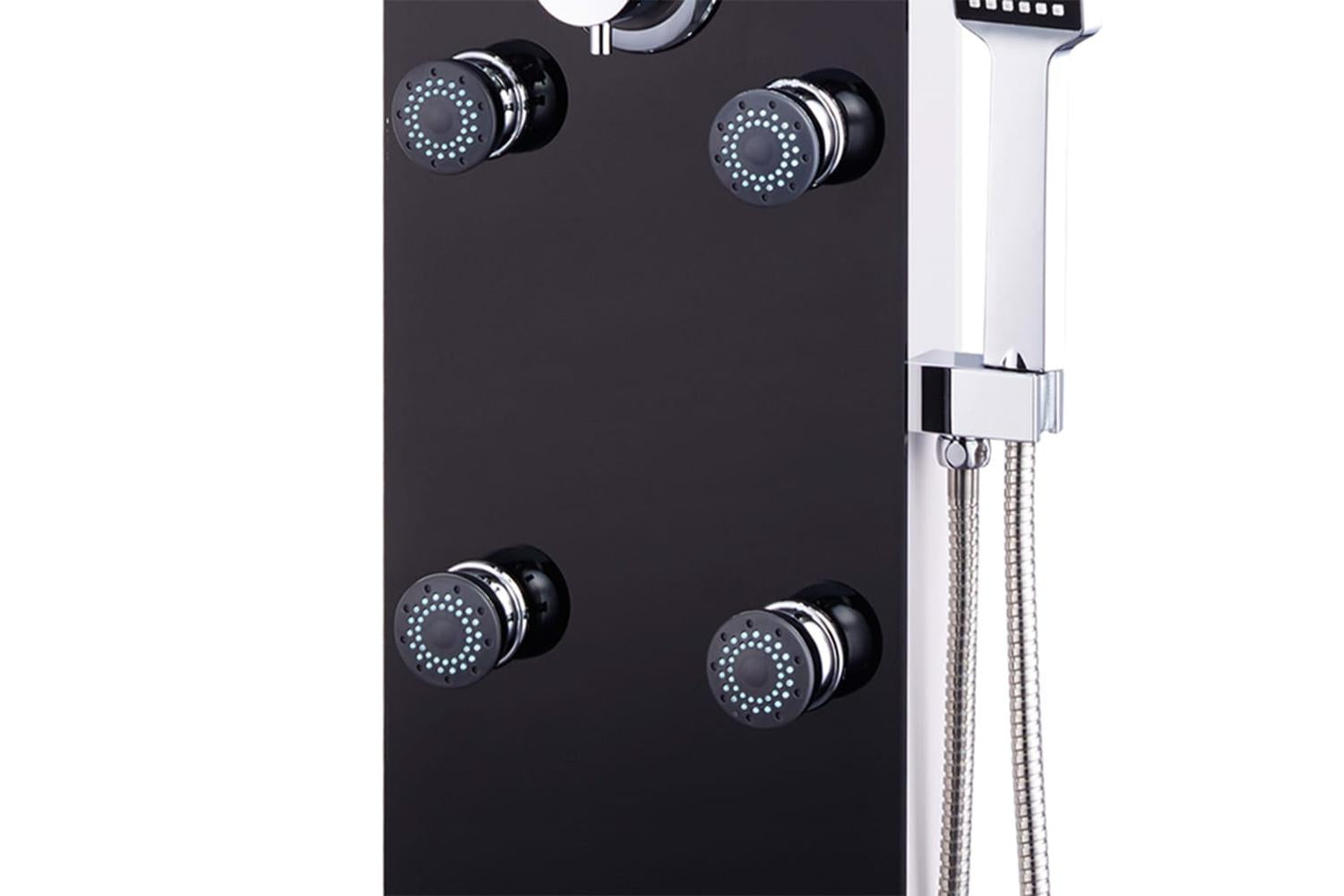 vidaXL 142993 Shower Panel Unit Glass 25x44.6x130cm Black-6